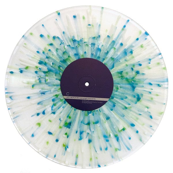 Hey Mercedes – Everynight Fire Works (2xLP, Clear w/ Green/Blue/White Splatter, Run For Cover Records, 2016) Image 5