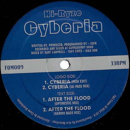 Hi-Ryze - Cyberia / After The Flood  (12") Frame Of Mind Vinyl