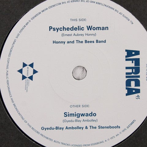 Honny And The Bees Band / Gyedu Blay Ambolley & The Steneboofs - Psychedelic Woman / Simigwado (7") Mr Bongo Vinyl 711969121674