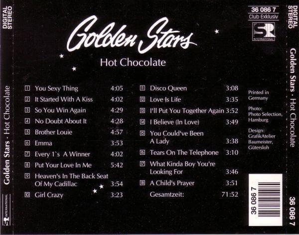 Hot Chocolate - Golden Stars (CD) SR International CD 360867