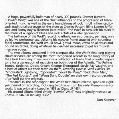 Howlin' Wolf - Howlin' Wolf / Moanin' In The Moonlight (CD) MCA Records CD 076732590829