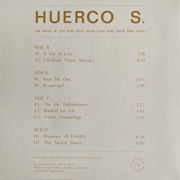 Huerco S. - For Those Of You Who Have Never (And Also Those Who Have) (2xLP, Album, RP, Gre) on Proibito at Further Records