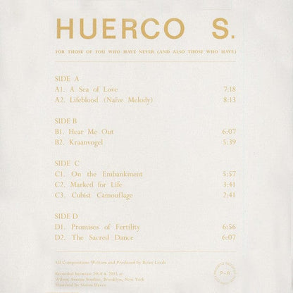 Huerco S. - For Those Of You Who Have Never (And Also Those Who Have) (2xLP) Proibito Vinyl