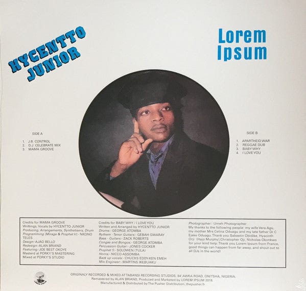 Hycentto Junior – Mama Groove (LP, Lorem Ipsum Records, 2018) Back Cover