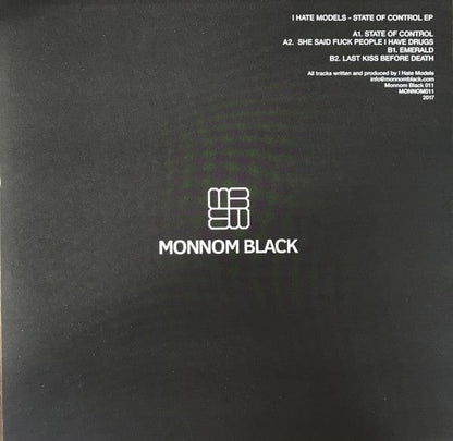I Hate Models - State Of Control EP (12") Monnom Black,Monnom Black Vinyl