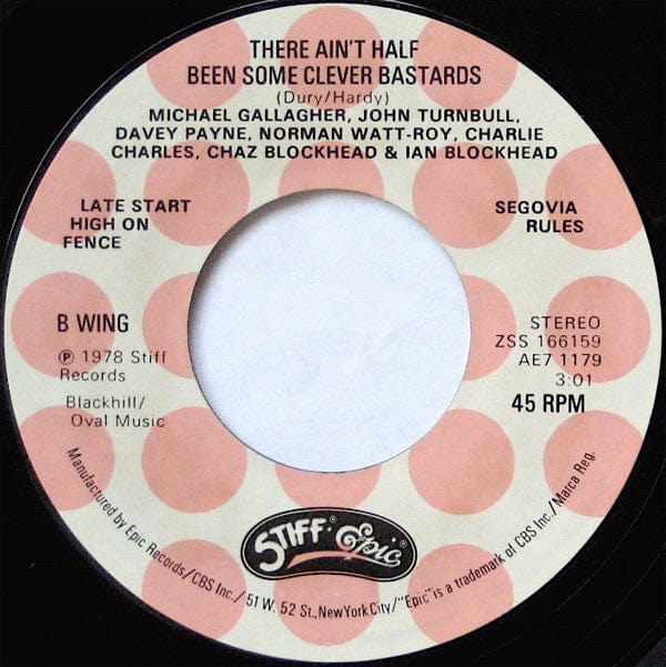 Ian Dury And The Blockheads - Hit Me With Your Rhythm Stick (7") Stiff-Epic, Stiff-Epic Vinyl