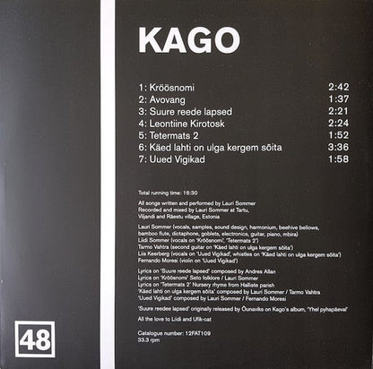 Ian William Craig / Kago - Split Series #24 (12") FatCat Records Vinyl