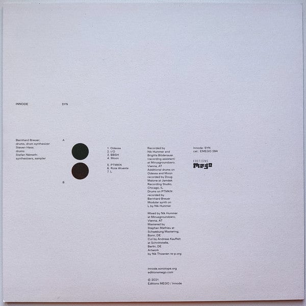 Innode - Syn (LP, Album) on Editions Mego at Further Records