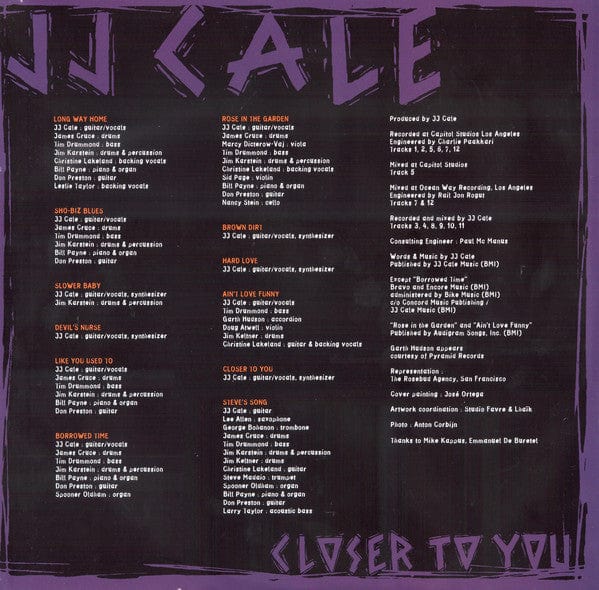 J.J. Cale - Closer To You (LP) Because Music,Because Music Vinyl 5060525434334