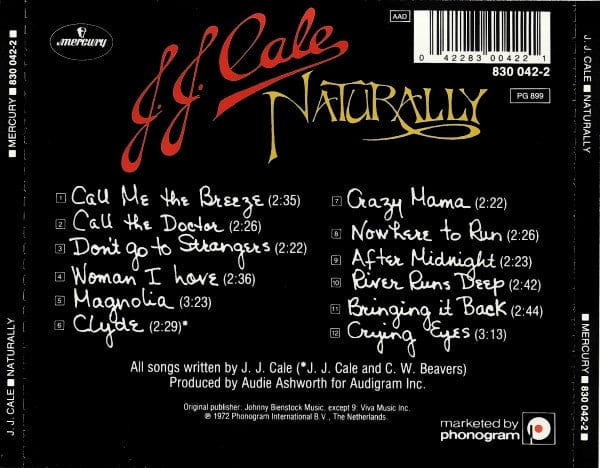 J.J. Cale - Naturally (CD) Mercury CD 042283004221