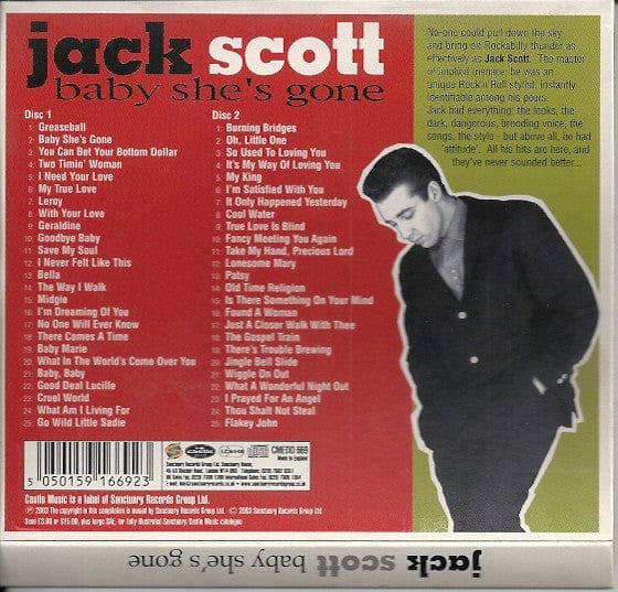 Jack Scott - Baby She's Gone (2xCD) Castle Music CD 5050159166923