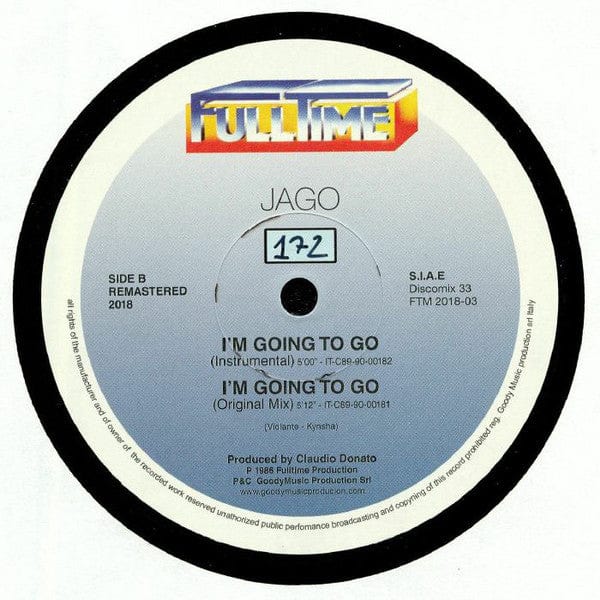 Jago -  I'm Going To Go (12", Ltd, Num, RM) on Full Time Records at Further Records