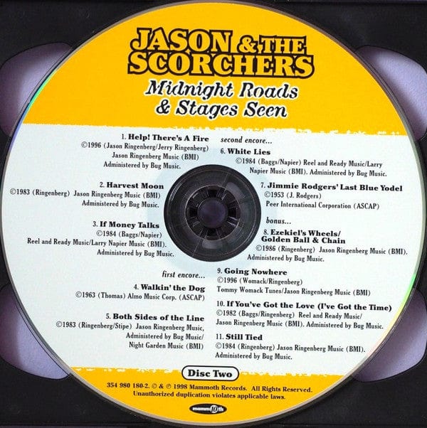 Jason & The Scorchers - Midnight Roads & Stages Seen (2xCD) Mammoth Records CD 035498018022