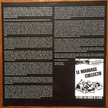 Jean-Pierre Mirouze - Le Mariage Collectif (LP) Born Bad Records Vinyl 5414939275913