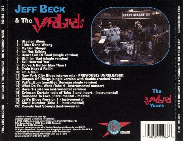 Jeff Beck & The Yardbirds - The Yardbird Years (CD) Fuel 2000,Varèse Sarabande CD 030206119626