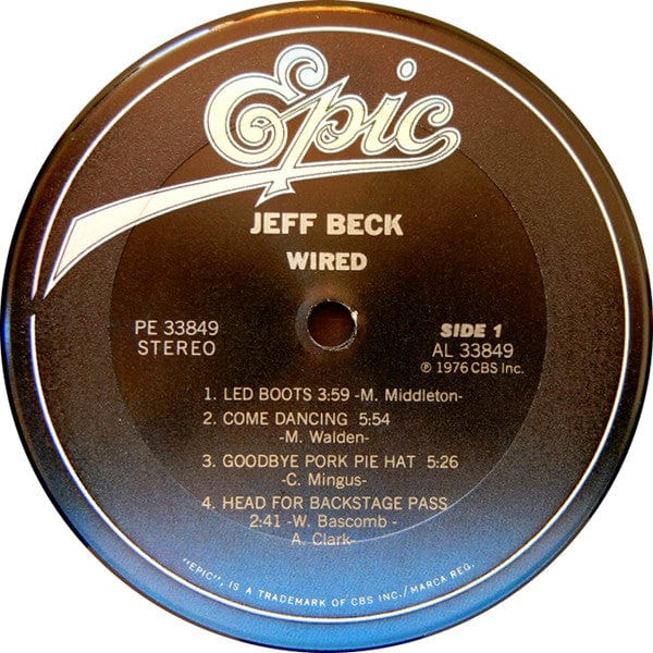 Jeff Beck - Wired on Epic at Further Records