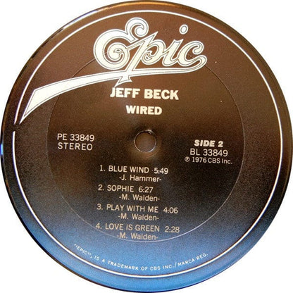 Jeff Beck - Wired on Epic at Further Records