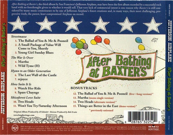 Jefferson Airplane - After Bathing At Baxter's (CD) RCA,BMG Heritage CD 828765322522