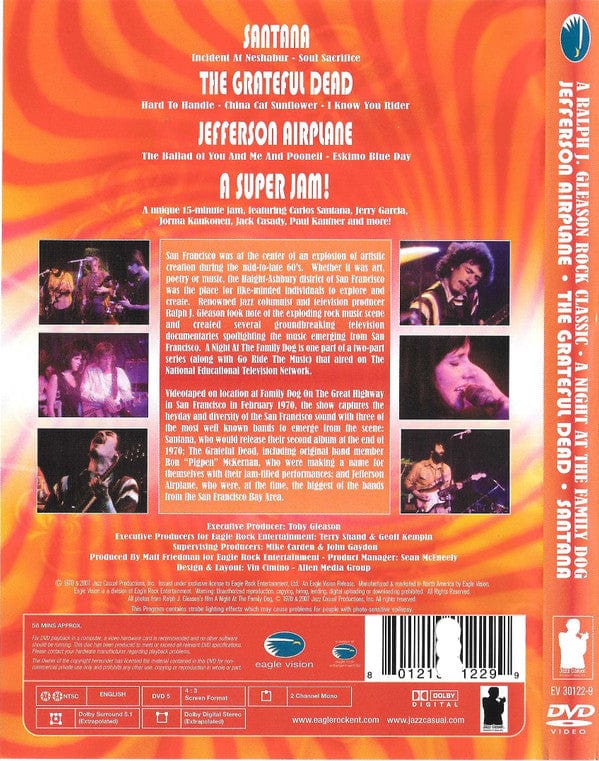 Jefferson Airplane - The Grateful Dead - Santana - A Night At The Family Dog (DVD) Eagle Vision DVD 801213012299