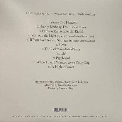 Jens Lekman - When I Said I Wanted To Be Your Dog (LP) Secretly Canadian Vinyl 656605010731