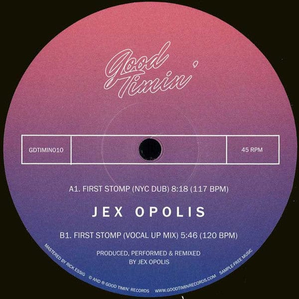 Jex Opolis - First Stomp Remixes (12") Good Timin' Vinyl