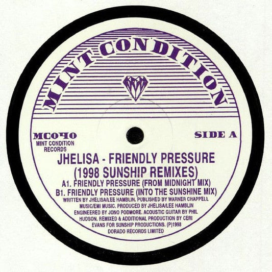 Jhelisa - Friendly Pressure (1998 Sunship Remixes) (12", RE) on Mint Condition (2) at Further Records