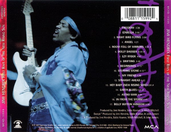 Jimi Hendrix - First Rays Of The New Rising Sun (CD) MCA Records,Experience Hendrix CD 008811159924
