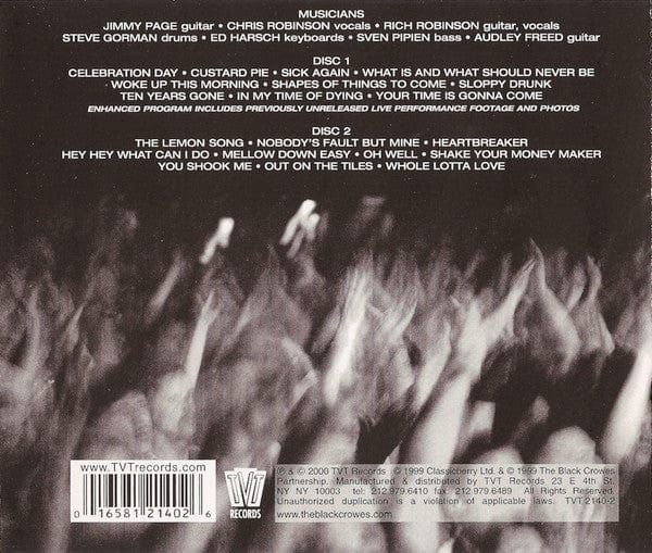 Jimmy Page & The Black Crowes - Live At The Greek (2xCD) TVT Records CD 016581214026