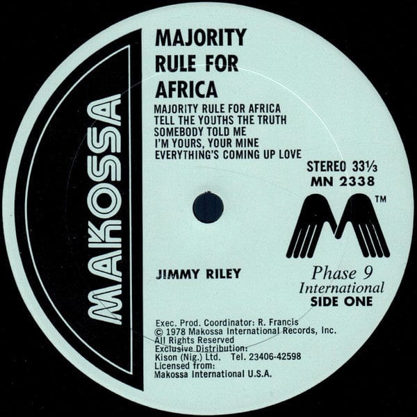 Jimmy Riley - Majority Rule For Africa (LP)