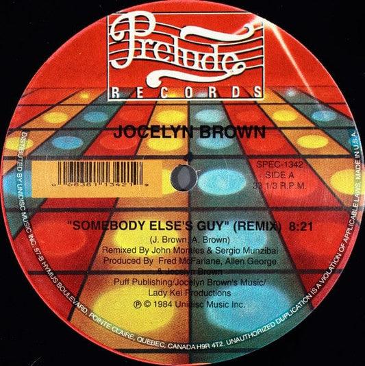 Jocelyn Brown - Somebody Else's Guy (12") Prelude Records Vinyl 068381134219