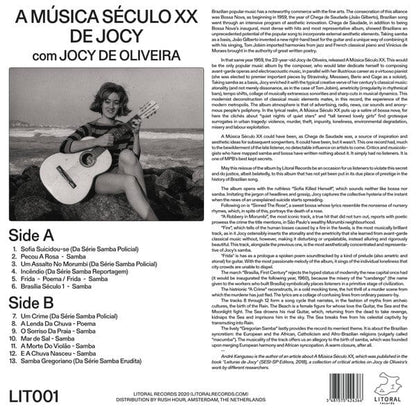 Jocy de Oliveira - A Música Século XX De Jocy (LP) Litoral Records Vinyl 3481575424366
