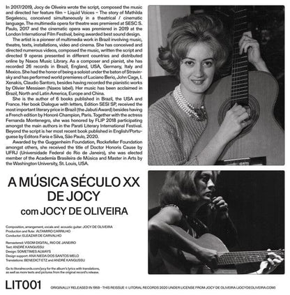 Jocy de Oliveira - A Música Século XX De Jocy (LP) Litoral Records Vinyl 3481575424366