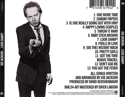 Joe Jackson – Look Sharp! (CD, A&M Records) Back Cover