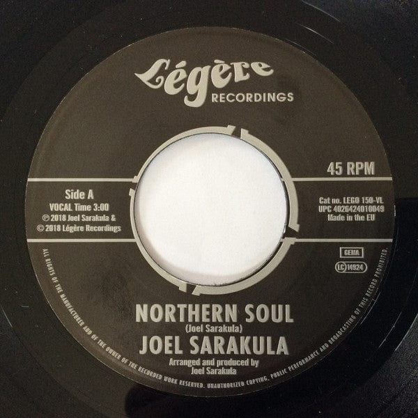 Joel Sarakula - Northern Soul (7") Légère Recordings Vinyl