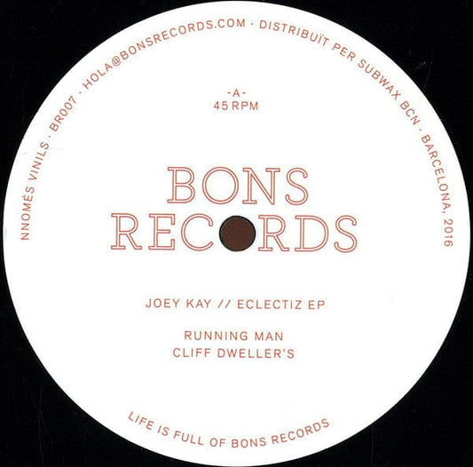 Joey Kay – Eclectiz (12", Bons Records, 2016) Front Cover