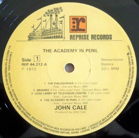 John Cale - The Academy In Peril on Reprise Records,Reprise Records at Further Records