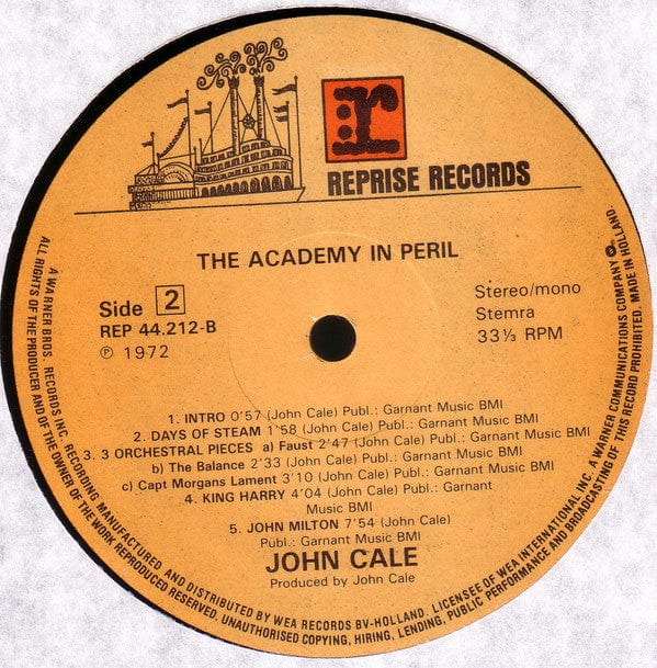 John Cale - The Academy In Peril on Reprise Records,Reprise Records at Further Records