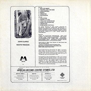 John Clarke - Rootsy Reggae (LP) Makossa, Makossa Vinyl