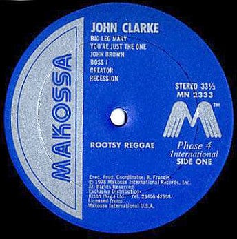 John Clarke - Rootsy Reggae (LP) Makossa, Makossa Vinyl