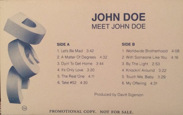 John Doe (2) - Meet John Doe (Cassette) DGC Cassette