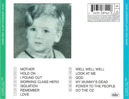 John Lennon – John Lennon / Plastic Ono Band (CD, Capitol Records, 2000) Back Cover