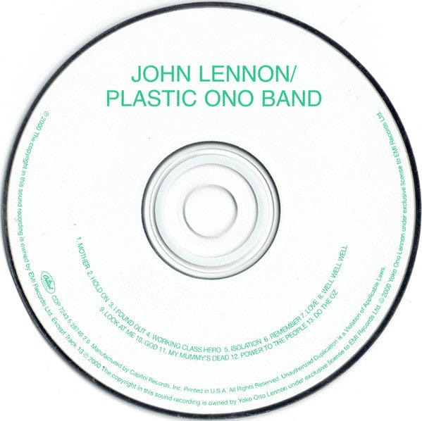 John Lennon – John Lennon / Plastic Ono Band (CD, Capitol Records, 2000) Image 3