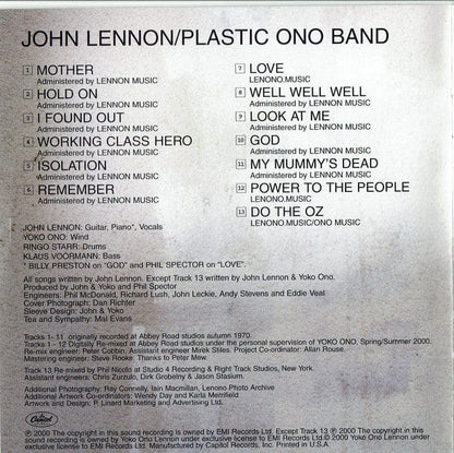 John Lennon – John Lennon / Plastic Ono Band (CD, Capitol Records, 2000) Image 5