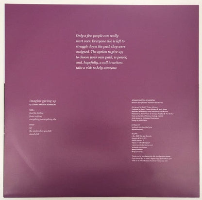 Jonah Parzen-Johnson - Imagine Giving Up (LP) We Jazz Vinyl