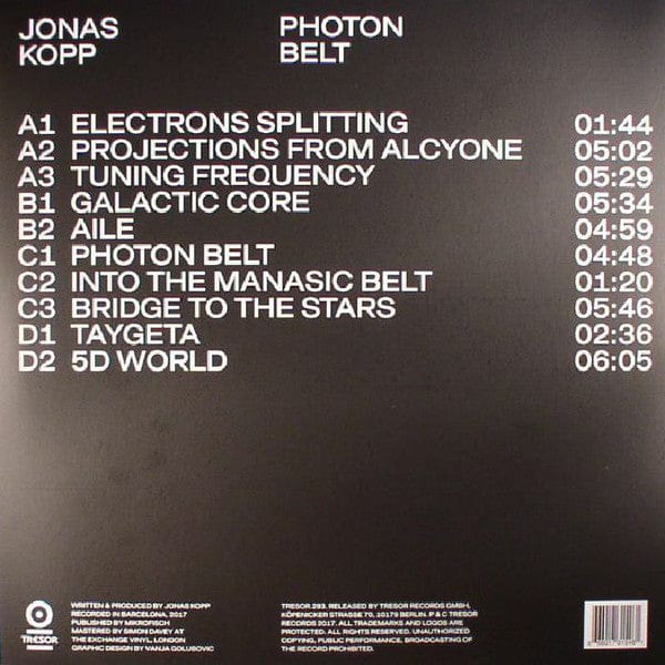 Jonas Kopp - Photon Belt (2x12") Tresor Vinyl 666017315461