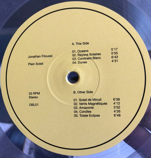Jonathan Fitoussi - Plein Soleil (LP) Obliques Vinyl 3760179355659