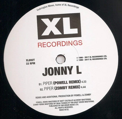 Jonny L - Piper Remixes (12") XL Recordings