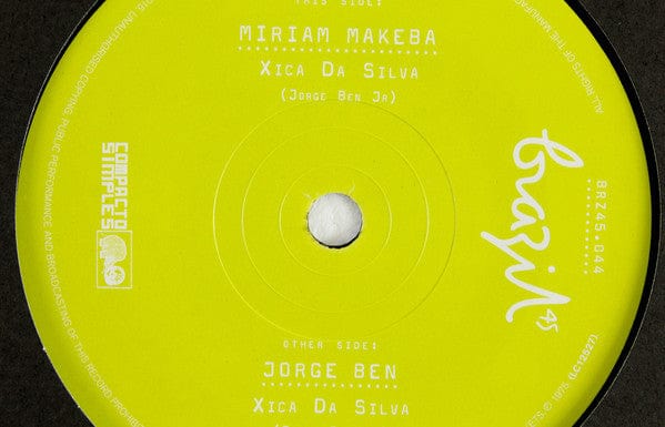 Jorge Ben / Miriam Makeba - Xica Da Silva (7") Mr Bongo Vinyl 7119691242071