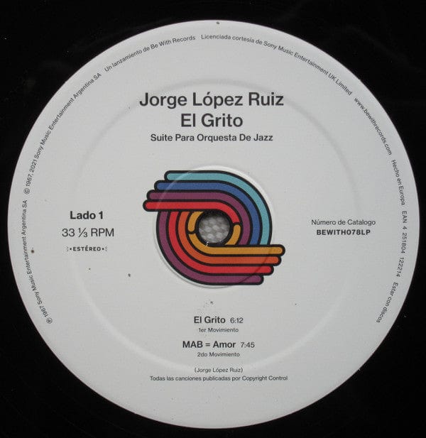 Jorge Lopez Ruiz* - El Grito (Suite Para Orquesta De Jazz) (LP) Be With Records Vinyl 4251804122214