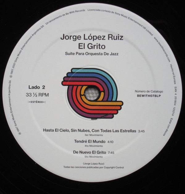 Jorge Lopez Ruiz* - El Grito (Suite Para Orquesta De Jazz) (LP) Be With Records Vinyl 4251804122214